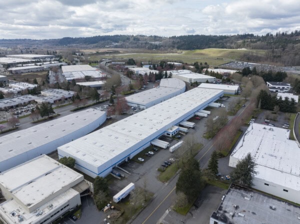 Aerial photo of buildings